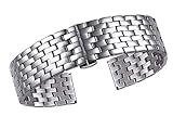 FERZA Home Wunderbare Armbanduhren aus Edelstahl in Silber mit soliden Gliedern für Armbanduhren (Size : 17)