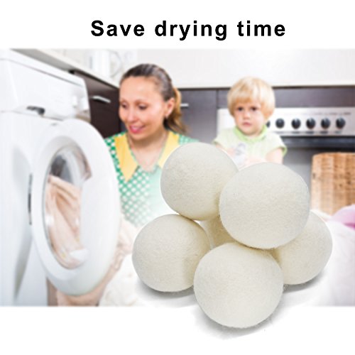 Bestoss Wolle Trocknerbälle 6-XL-Pack Durchmesser-7cm Wäsche Trockner Natürliche Weichspüler Alternative Neuseeländischer Trocknerkugeln - 3