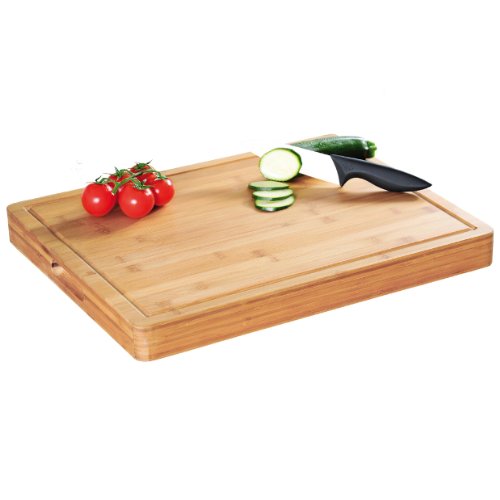 Kesper 58125 Tagliere in bambù 50 x 40 x 5 cm, Marrone, 50 x 40 x 5 cm