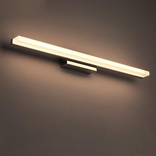 Silver Mirror Light Stainless Steel LED Mirror Light 8 W Metal Acrylic Wall Lamp Warms Illuminated Bathroom Aisle Ceiling Bathroom Light 40 cm Dressing Table Make-Up Mirror Make-up Light Schminkl Light