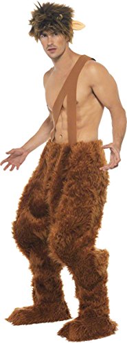 Smiffys Adult men's Pan Costume, trousers, Shoe Covers and Wig, Legends, Serious Fun, Size M, 23047