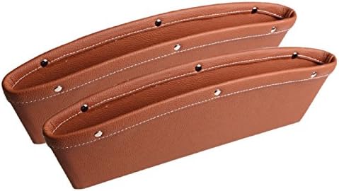 Fealkira Fealkira Car Seat Catcher and Gap Filler, Side Pocket Organizer Between Seat Console, Brown