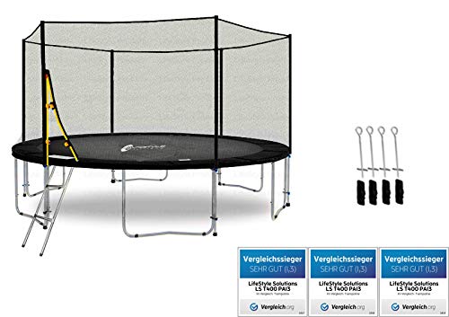 LS-T370-PA12 (SA) LifeStyle ProAktiv Cama elástica para jardín 370 cm - Extra Strength red de seguridad - New