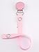 Girls pacifier soother dummy holder clip({baby pink - polka dots -pink round)