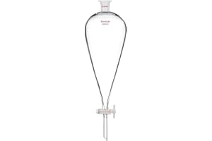 StonyLab 2000 ml Entonnoir Séparateur à Paroi épaisse en Verre Borosilicaté, Separatory Funnel avec Joints 24/40 et Robinet en PTFE - 2000 mL