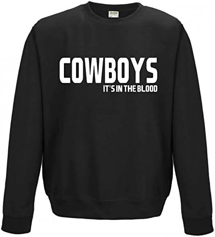 Cowboys It's in the Blood Dallas NFL Sweatshirt American Football Gift idea Present top jumper NFSW12 (Adult Medium)