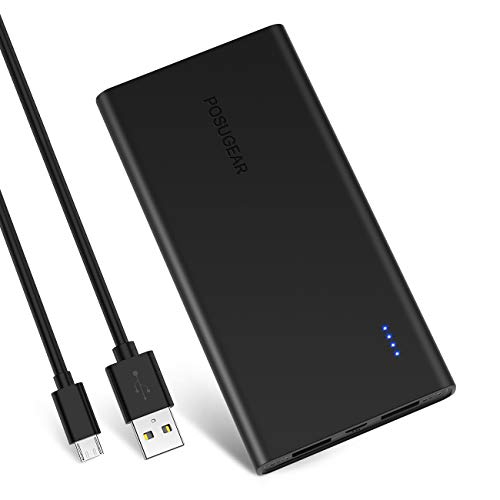 Posugear P10 Batería Externa con indicador de Estado LED, 10000 mAH Dual Puertos (Salida 5V 2.4A)