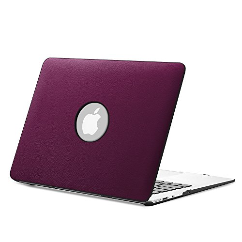 Fintie MacBook Air 13 Hülle Case - Ultra Slim Hochwertige Kunstleder Coated Hard Shell Schutzhülle Tasche für Apple MacBook Air 13.3" (A1466 / A1369) , Lila