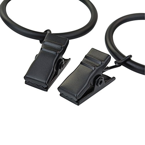 Gardinenringe mit Klips für Gardinenseilsystem Spannsystem, Ishua 40 Stück aus Metall - 5