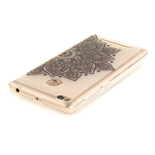 Qiaogle Tel  fono Caso - Funda de TPU silicona Carcasa Case Cover para Xiaomi Redmi 3s  5 0 Pulgadas  -  TX70   Negro Flor 