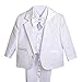 Dressy Daisy Baby Boy' 5 Pcs Set Formal Tuxedo Suits No Tail Wedding Baptism Christening Outfits Size 6-9 Months White