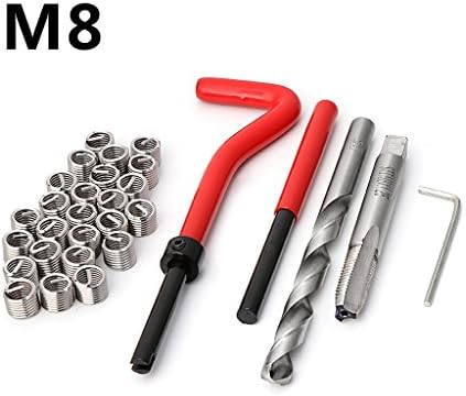 Qiman 30 Pieces Auto Damage M8 Thread Repair Tool Kit Repair Recoil insert Kit