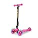 Produktbild Fascol Klappbar Kinder Scooter, ab 3 - 12 Jahren, mit Knieschützer und Ellbogenschützer, Glänzend Rad, Kinderroller Tretroller Rosa