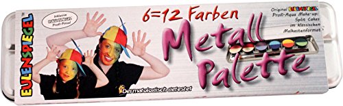 Eulenspiegel 206102 – Schminkpalette aus Metall, Split Cake, 1 Pinsel und 12 Farben - 4