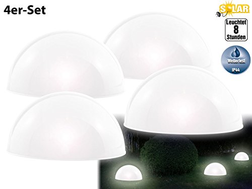 Lunartec Solar-Leuchthalbkugel mit weißen LEDs, 4er-Set - 2