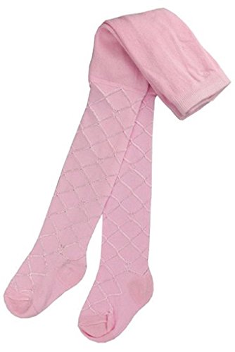 Baby Girls Tights with Diamond Pattern Pink White or Cream Newborn Various Sizes Infant Soft Touch