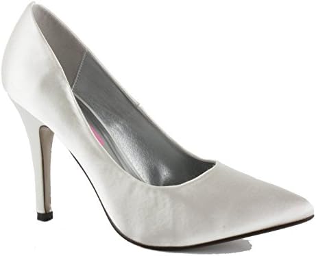 White Satin Size 8 - WOMENS LADIES LOW MID HIGH HEEL POINTED COURT SMART PARTY OFFICE WORK STILETTO SHOES PUMPS