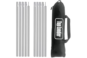 Top Lander Aluminum Tarp Poles Lightweight Tent Poles Warterproof Sail Shade Pole for Gazebo Backpacking Camping Tarpaulin Awning Canopy Porch Bivvy Adjustable from 76-190cm