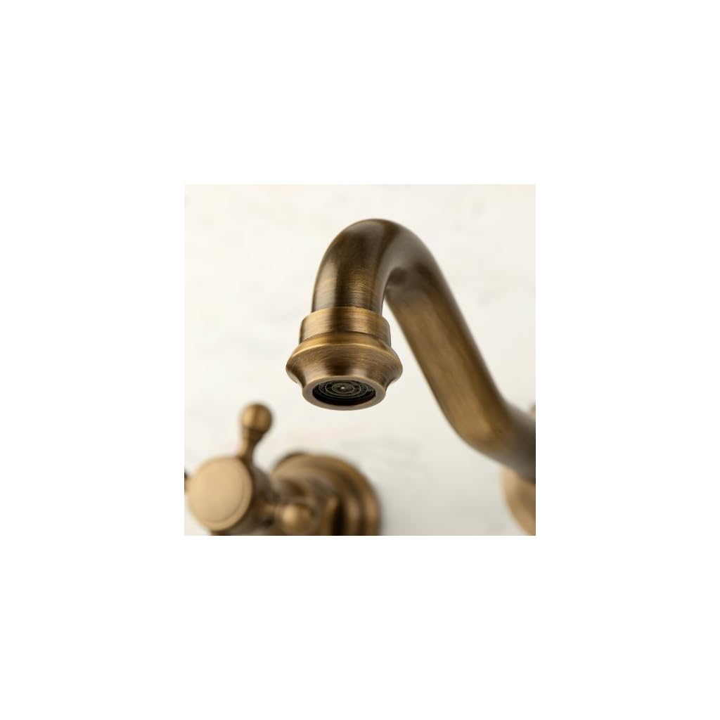 Grifo De Lavabo En Baño Latón Envejecida Antigua Diseñada Colocado En