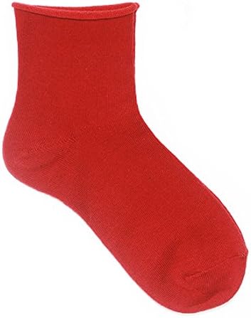 5 Pair/Lot Cotton Women Socks Vintage Solid Spring Fall Fashion Short Compression Coolmax Quality Hosiery Dress Female Socks 69,Red,35 to 42