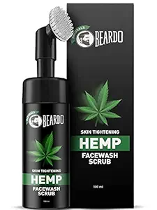 Beardo Natural Hemp Facewash Scrub for Men | Calming face wash with Hemp Seed Oil | Soft Silicon Scrub for Dead Cell Removal & Youthful Glow| Gentle Cleansing, 100ml