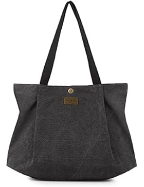 SMRITI Canvas Shopper Tasche Schultertasche für Schule Reisen Arbeit und Einkäufe