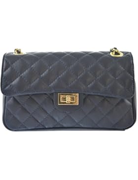 CTM Eleganten Kreuzkörper Beutel der Frau, die in echten gesteppte made in Italy D6078 - 27x17x9 Cm