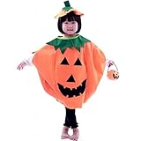 Tinksky Lustige Kinder Halloween Laterne Gesicht Kürbis Kostüm in Non-Woven Shirt Kinderkleidung mit komischer Hut (Orange)
