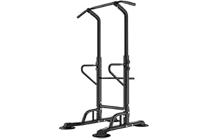 SDHYL Power Tower Dip Station Barra Sollevamento Impugnature per Flessioni Trazioni Addominale e Schiena Regolabile di Forza per Allenamento Fitness Adatto per Palestra Domestica Allenarsi a Casa