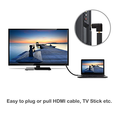 HOOMIL HDMI Adapter, 90 Grad Winkel High Speed HDMI Stecker auf HDMI Buchse Adapter – Schwarz (2 Stück) - 5