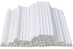BKEMKRI 100 Pièces Batonnet Pop Cake, 10cm Baton Pop Cake en Papier Blanc Bâtonnets de Sucettes de Qualité Alimentaire, Baton Sucette pour Faire des Sucettes, Cupcake, Bonbons, Chocolat