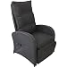 Produktbild Poly Rattan Gartensessel Rattanstuhl Rattansessel Relaxsessel Fernsehsessel Loungesessel mit Fußteil stufenlos verstellbar Schwarz + Auflage Schwarz Rattanmöbel Terrassenmöbel Balkonmöbel Gartenmöbel