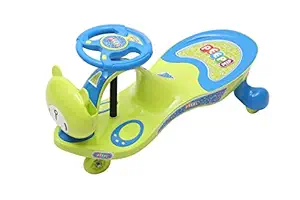 PEEP PEEP Scratch Free Twister Magic Swing Cars for Kids of Above 3 Years Strongest & Smoothest Wheels with 125 Weight Capacity (Green Blue)