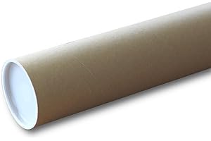 Niik Tubo di in cartone resistente per spedizione 120 x 7 cm con tappi disegni fogli poster stampe A0 A1 spedizioni