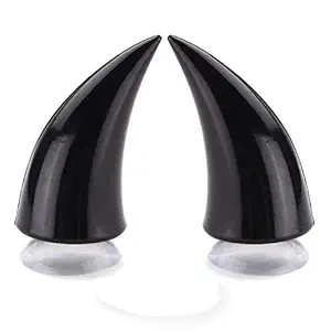 R D Devil's Helmet Horn with Suction Rubber Pad for All Bikes and Motorcycles - Black (Pack of 2)