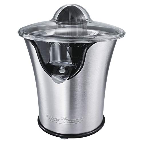 ProfiCook ZP 1018 Exprimidor eléctrico, piezas aptas para el lavavajillas, 100 W, Acero Inoxidable, Negro y gris