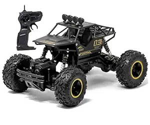 zest 4 toyz Rock Crawler Remote Control 4 Wheel Drive Rechargeable Plastic RC Car for Boys Rock Climber High Speed Monster Racing Car for Kids - Black (Pack of 1)