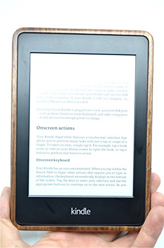 RoseFlower® Amazon Kindle Paperwhite (15cm (6″) Holz Hülle – Walnuss Halb Große Mandala Blume – Natürliche Handgemachte Bambus / Holz Schutzhülle mit Kostenlose Displayschutzfolie für Alle Kindle Paperwhite Generation - 2