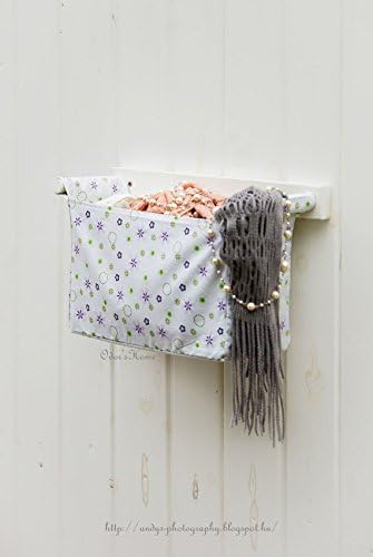 Hanging jewelry wall organizer with one fabric container, storage unit in the closet