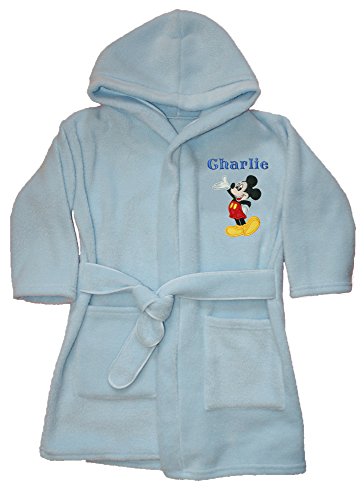 Mickey Mouse Good Day Luxury Personalised Super soft Fleece Dressing gown/Bath robe. (2-3)