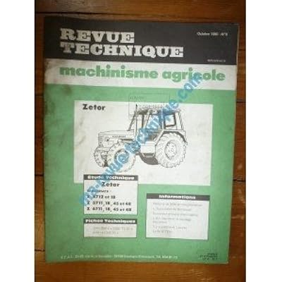 Revue Technique Machinisme Agricole Zetor Tracteur 4712 - 