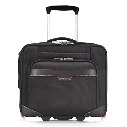 Everki Journey – Business Laptop Trolley mit anpassbarem Fach für Notebooks von 11 bis 16 Zoll (28–40,6 cm), Akten-Organisation, Bekleidungsfach, Trolley-Lasche und besonders leisen Rollen, Schwarz - 2