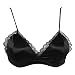 Produktbild Kofun Frauen Bügel Spitze Bralette Wireless BH mit Gummiband Dessous Unterwäsche Schwarz