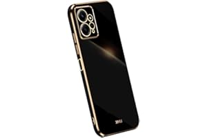 RankOne Funda para Teléfono es Adecuada para Redmi Note 12 (4G) (6.67" Inches), Carcasa para Teléfono Móvil de Silicona con Marco de Galvanoplastia - Negro