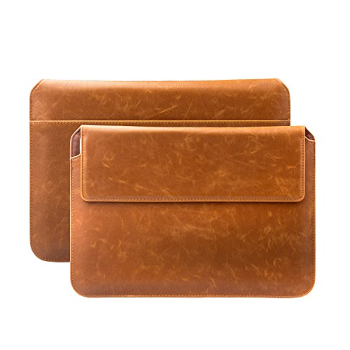 MacBook Pro 15“ Tasche | passend für 14.0 bis 15.6 Zoll Laptops | Buffalo Optik braun | iCues Piquante Etui | weitere Leder-Imitat - und Farbvarianten verfügbar | universelle Schutz-Hülle mit Geschenk-Box