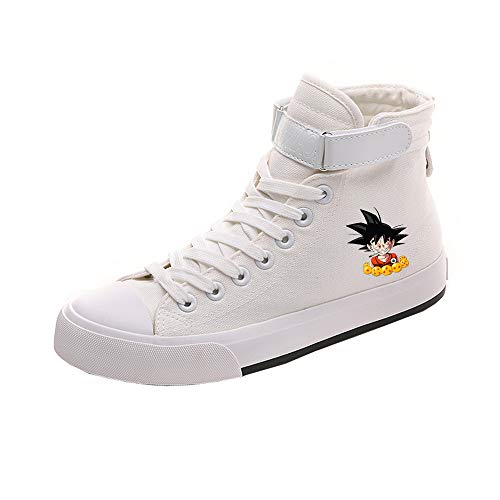 Dragon Ball Zapatos Estilo Salvaje Color sólido Estilo británico Zapatos Casuales Zapatos de Estudiante Zapato de Lona Antideslizante (Color : White06, Size : EU36 US5.5)