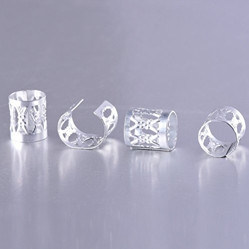 Mudder 50 Stück Aluminium Dread Lock Verstellbar Metall Cuffs Dreadlocks Perlen Flechtet Haar Schmuck - 4