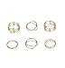 Aaishwarya Golden Metal Stack Of Midi Rings Set (Pack Of 6) For Women RS.379.00