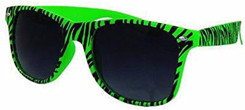 High Quality Unisex Trendy Vintage Wayfarer Striped Sunglasses Retro Outdoor Sunglasses/Shades Available in Blue, Green, Yellow, Red, Purple &amp; Pink Frames (Green)