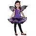 Produktbild ZooBoo Halloween Mädchen Kleid Kostüm - Anziehende Attraktive Kinderkleidung für Allerheiligen Weihnachten Party Maskerade Cosplay Karneval Rollenspiel Fledermaus Hexe - 3 in 1 Set (Violett, Körpergröße 130cm)